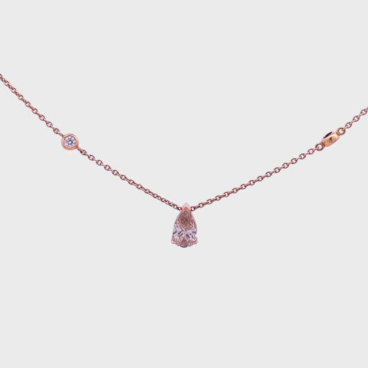 18ct Rose Gold Champagne Diamond Necklace