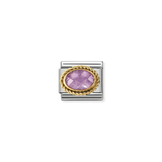 Nomination Classic Gold CZ Facet Pink Sparkly Charm 030602/003