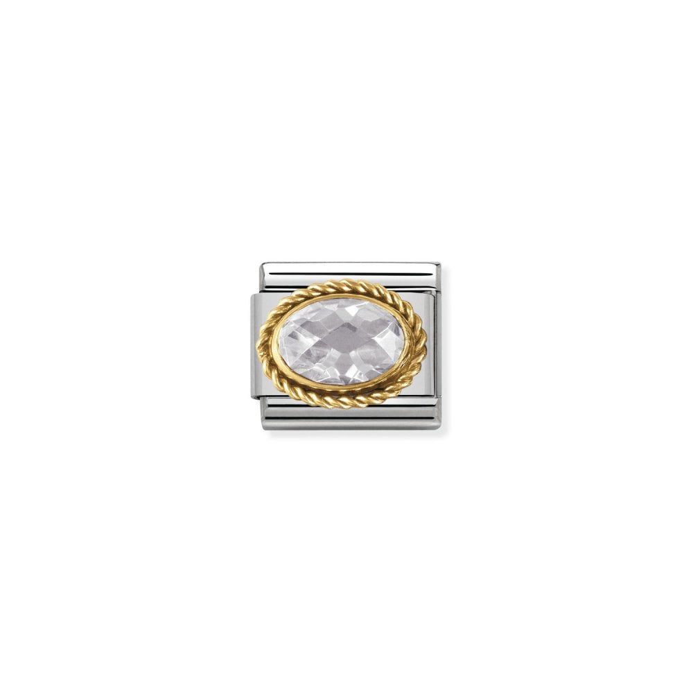 Nomination Classic Gold CZ Facet White Sparkly Charm 030602/010