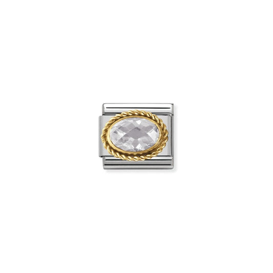 Nomination Classic Gold CZ Facet White Sparkly Charm 030602/010