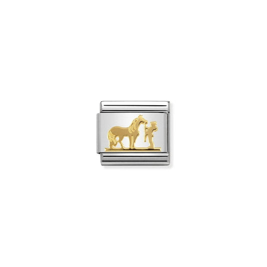Nomination Classic Gold Horse with Rider Charm 030149/29