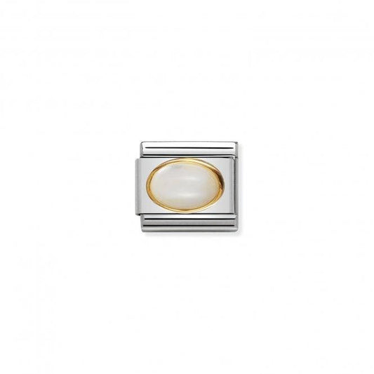 Nomination Mop Oval Gold Edge 030502/12 - Judith Hart Jewellers