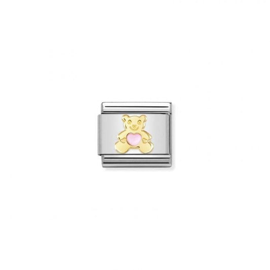 Nomination Classic Gold Pink Bear Charm 030272/64