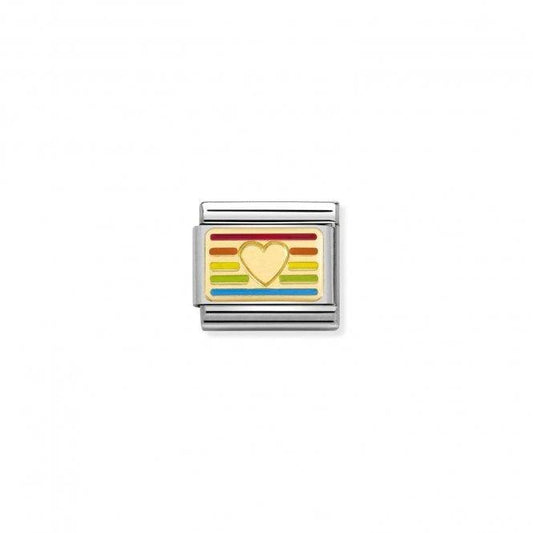 Nomination Rainbow Heart Flag 030263/24 - Judith Hart Jewellers