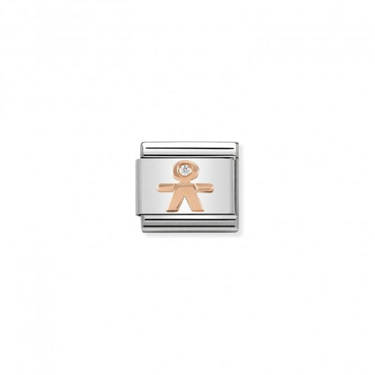 Nomination Classic Rose Gold CZ Little Boy Charm 430305/08