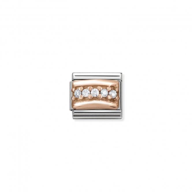 Nomination Rose Clear Cz Curve Bar 430304/01 - Judith Hart Jewellers
