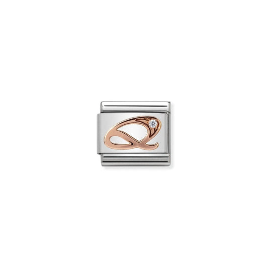 Nomination Classic Rose Gold CZ Q Letter Charm 430310/17