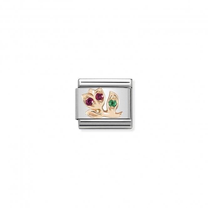 Nomination Rose Red Green Cz Tulip 430305/16 - Judith Hart Jewellers