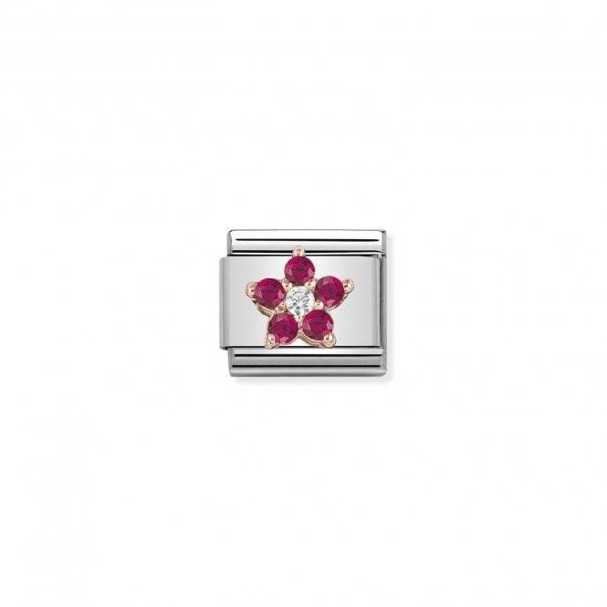 Nomination Rose Red White Cz Flower 430317/01 - Judith Hart Jewellers