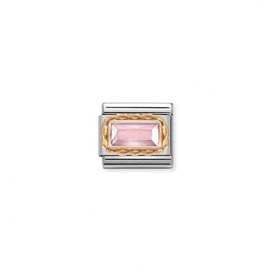 Nomination Classic Rose Gold Pink Faceted Baguette Charm 430604/003