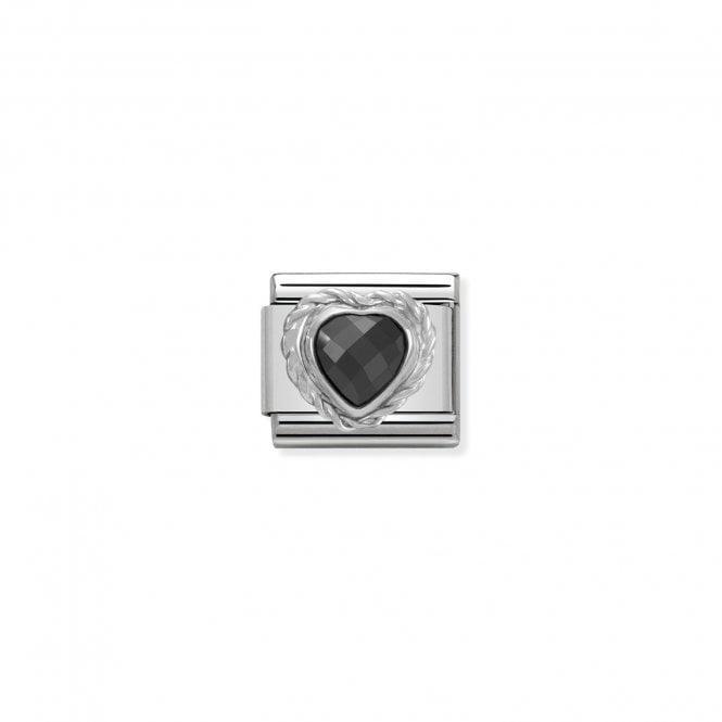 Nomination Silvershine Black Facet Heart Cz 330603/011 - Judith Hart Jewellers