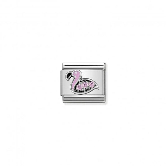 Nomination Classic Silver Pink CZ Flamingo Charm 330304/31