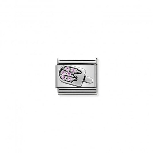 Nomination Classic Silver Pink CZ Ice Cream Charm 330304/27