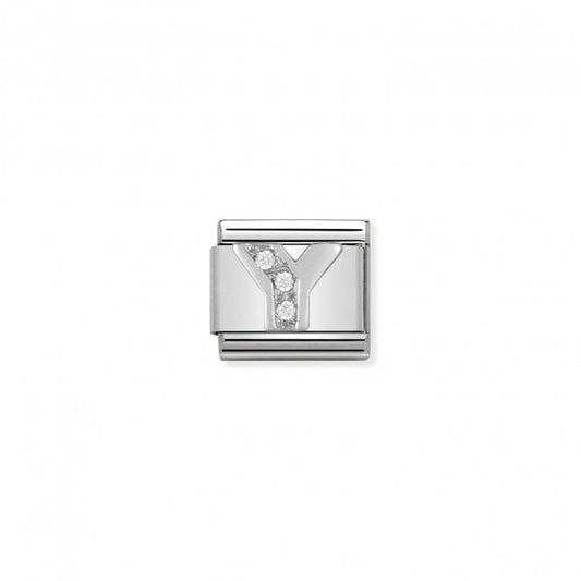 Nomination Classic Silver CZ Y Letter Charm 330301/25