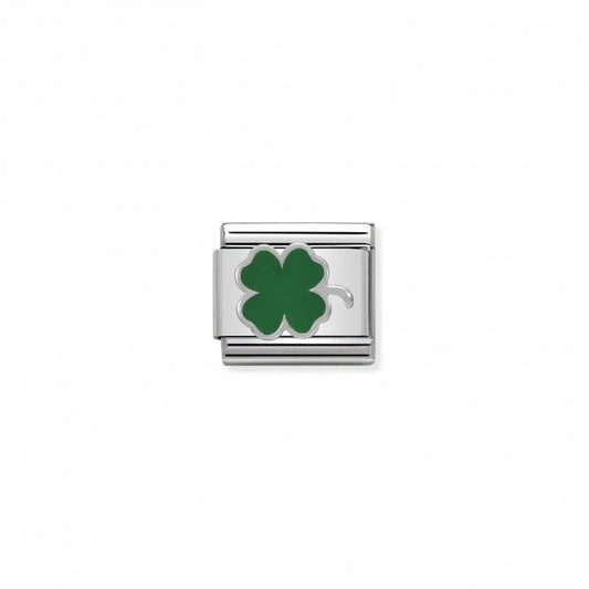 Nomination Green Enamel Four Leaf Clover 330202/12 - Judith Hart Jewellers