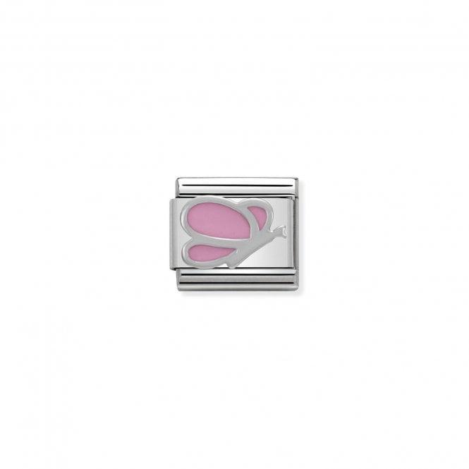 Nomination Pink Enamel Side Butterfly 330202/03 - Judith Hart Jewellers
