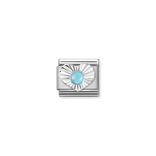 Nomination Classic Silver Turquoise Heart Charm 330508/06