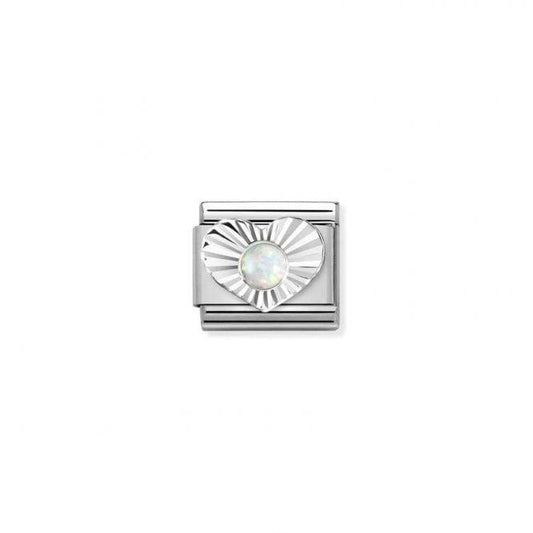 Nomination Heart White Opal 330508/07 - Judith Hart Jewellers