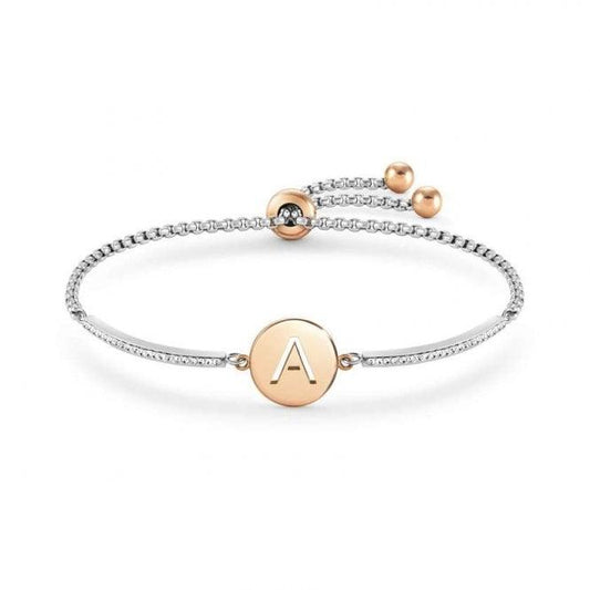 Nomination Milleluci Rose Gold and CZ Letter A Bracelet 028007/001 - Judith Hart Jewellers