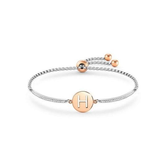 Nomination Milleluci Rose Gold and CZ Letter H Bracelet 028007/008 - Judith Hart Jewellers