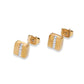 Coeur De Lion Yellow Tone Stud Earrings with White Crystals - Judith Hart Jewellers