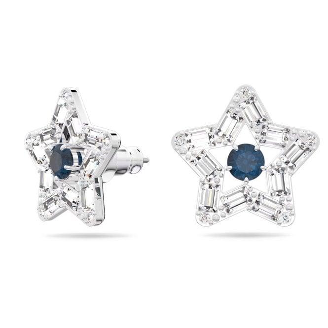 Swarovski Stella Stud Earrings with Blue Crystal Star 5639188 - Judith Hart Jewellers