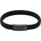 Unique & Co Black Court Leather Bracelet with Matte Black Magnetic Clasp - Judith Hart Jewellers