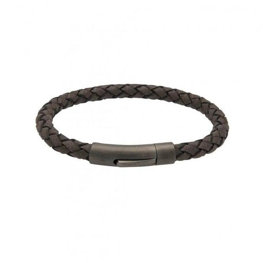 Unique & Co Brown Leather Bracelet with Matte Bronze Clasp - Judith Hart Jewellers
