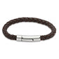 Unique & Co Dark Brown Leather Bracelet with Steel Clasp - Judith Hart Jewellers